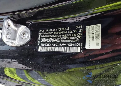 2024 Porsche 911 Carrera 4 /Carrera 4 Gts /Carrera 4S/Carrera Gts /Carrera S z USA, uszkodzony, nr VIN WP0CB2A91RS245259